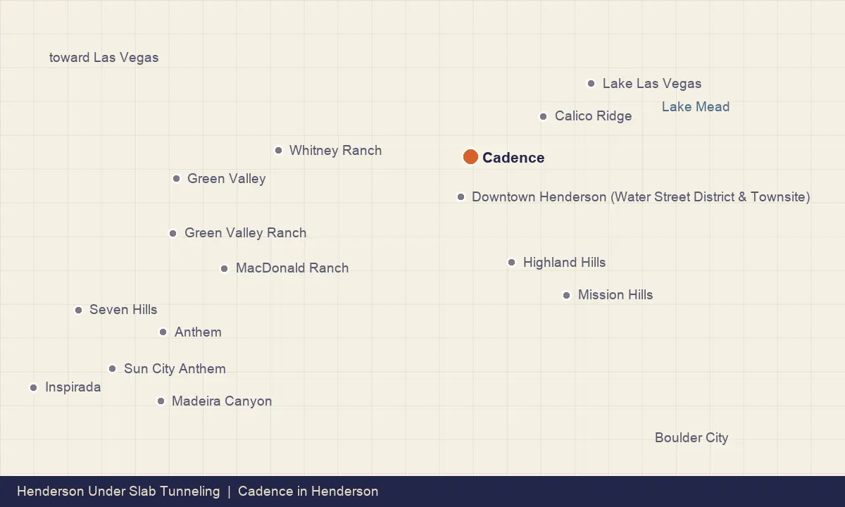 Map showing the location of Cadence within Henderson, Nevada