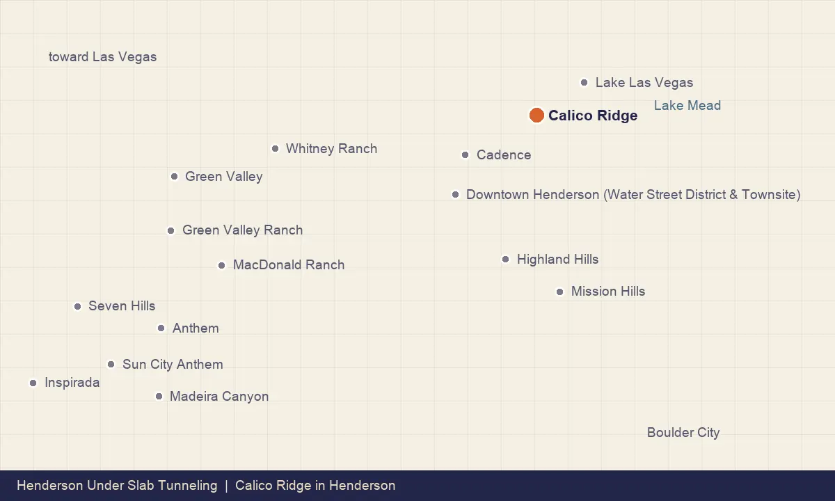 Map showing the location of Calico Ridge within Henderson, Nevada