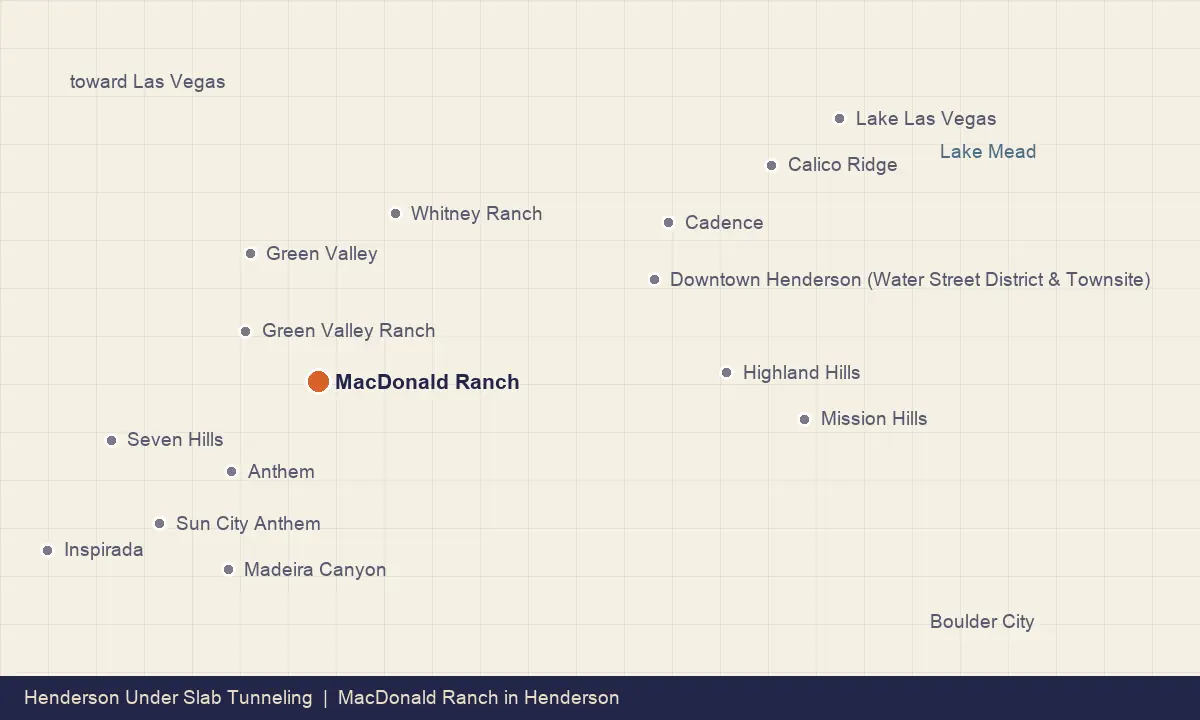 Map showing the location of MacDonald Ranch within Henderson, Nevada