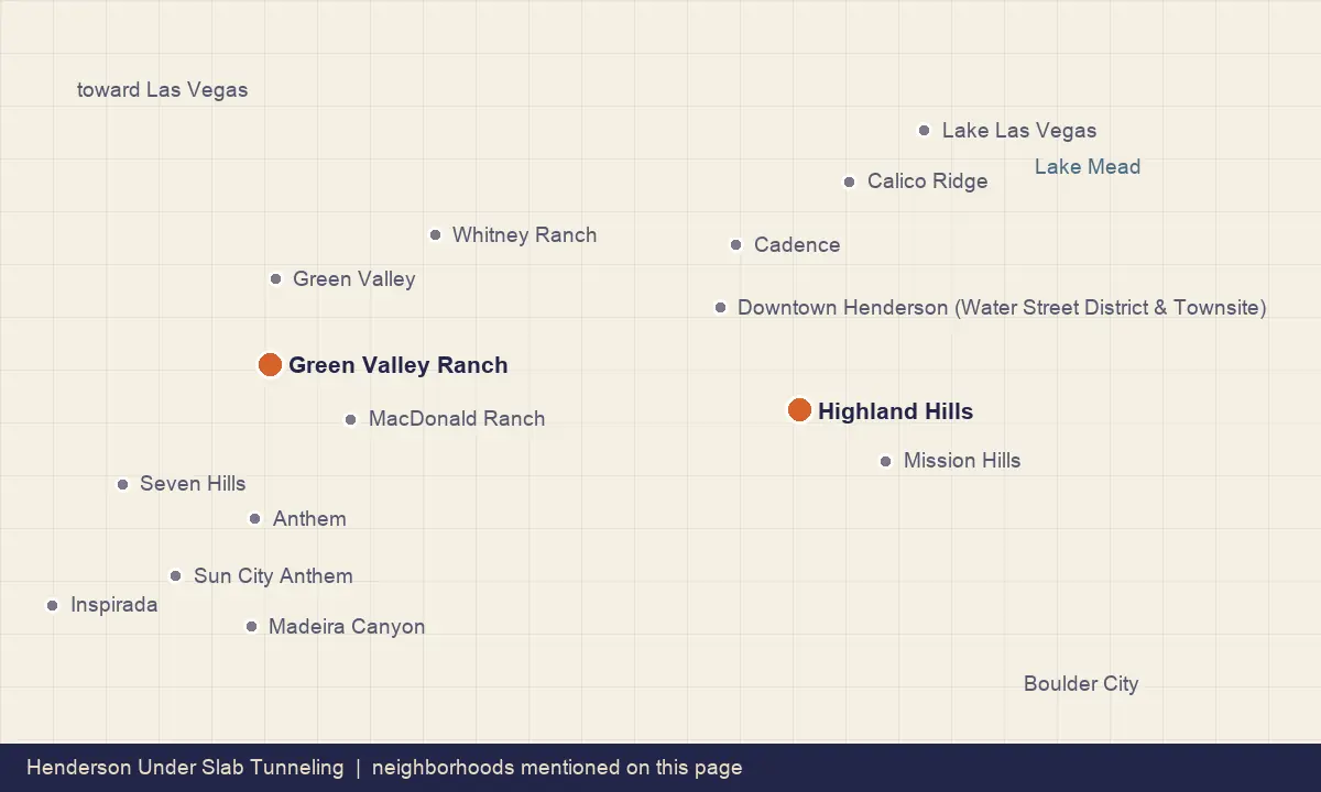 Map of Henderson neighborhoods referenced for drain line replacement