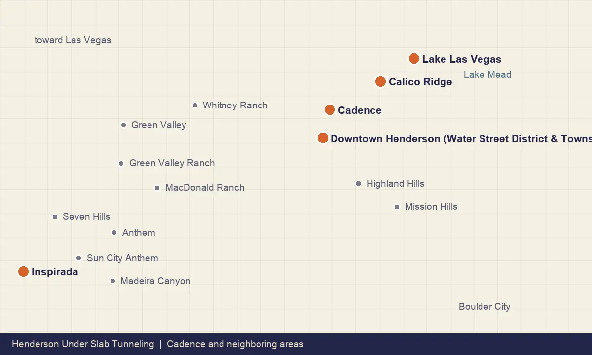 Map of Cadence and its neighboring Henderson communities