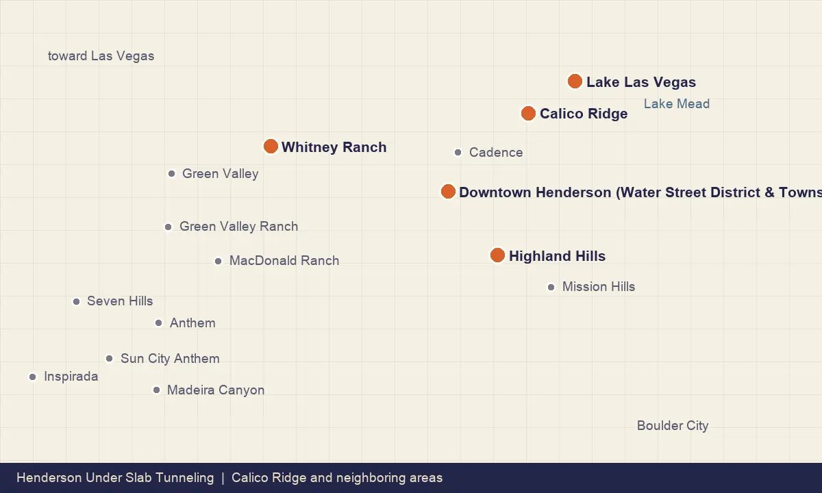 Map of Calico Ridge and its neighboring Henderson communities