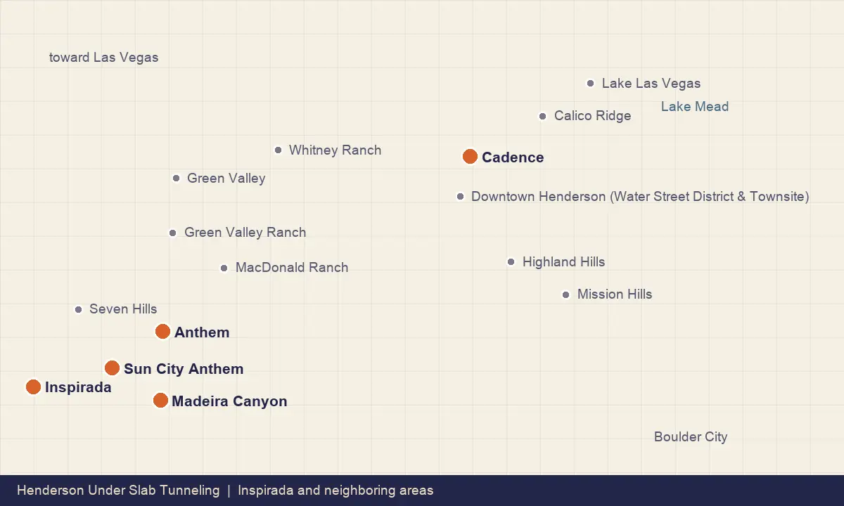 Map of Inspirada and its neighboring Henderson communities